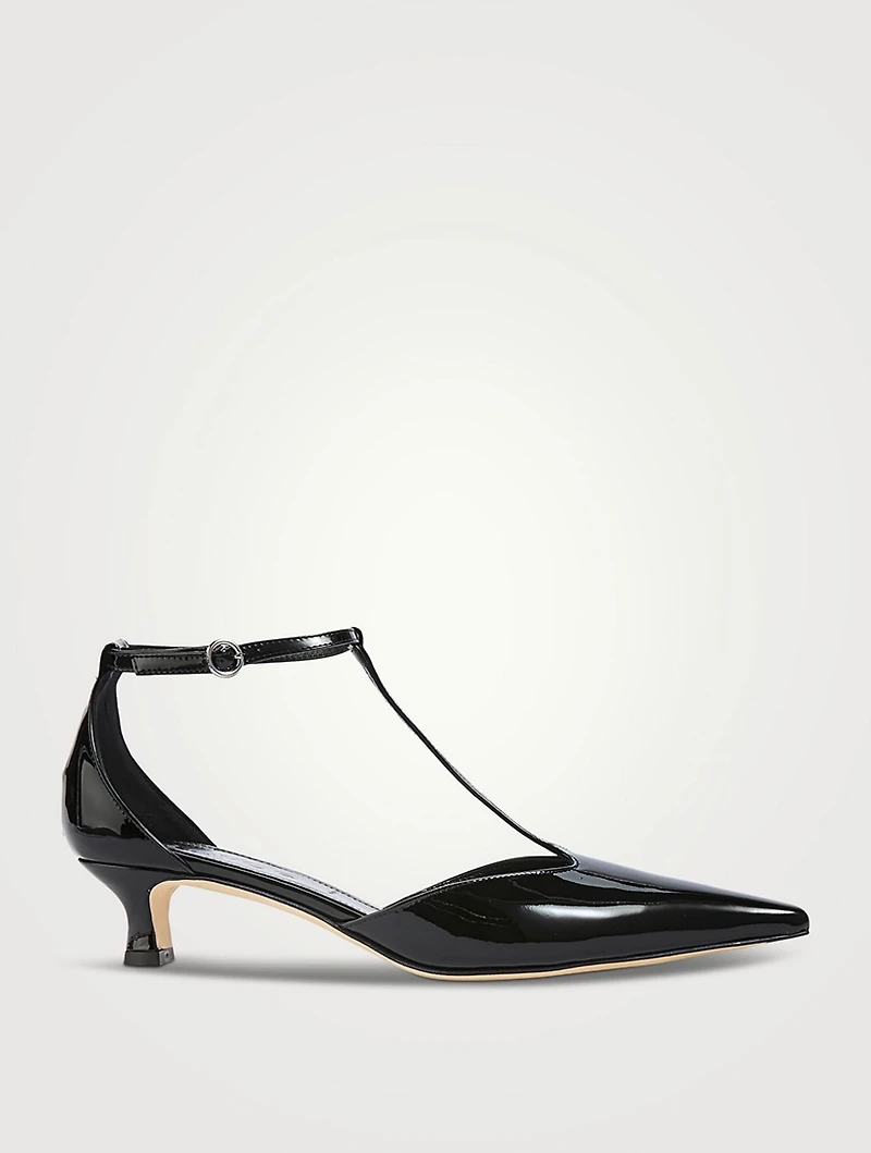 Liz Patent Leather T-Strap Pumps