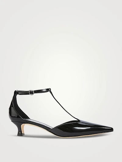 Liz Patent Leather T-Strap Pumps