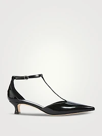 Liz Patent Leather T-Strap Pumps