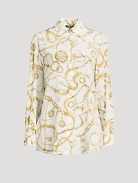 Silk Shirt Balmain Chains Print