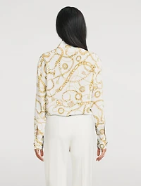 Silk Shirt Balmain Chains Print
