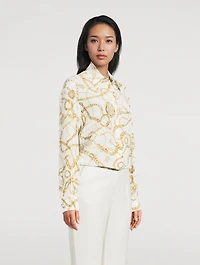 Silk Shirt Balmain Chains Print