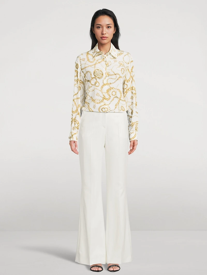 Silk Shirt Balmain Chains Print