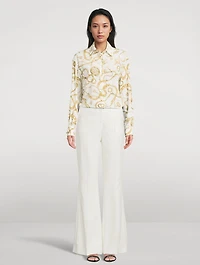 Silk Shirt Balmain Chains Print