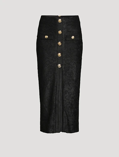 Bouclé Baroque Jacquard Pencil Skirt