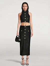 Bouclé Baroque Jacquard Pencil Skirt