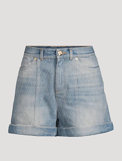 Quilted Denim Shorts