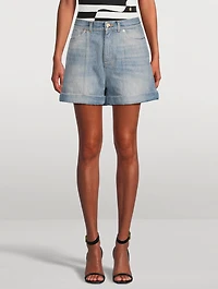 Quilted Denim Shorts