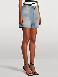 Quilted Denim Shorts