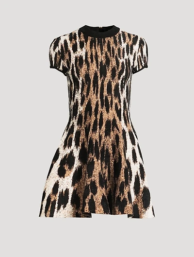 Leopard Jacquard Mini Dress
