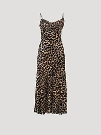 Velvet Slip Dress Leopard Print
