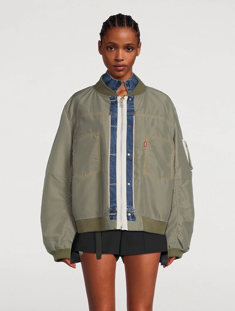 sacai x Levi's® Reversible Denim And Matelassé Twill Blouson Jacket