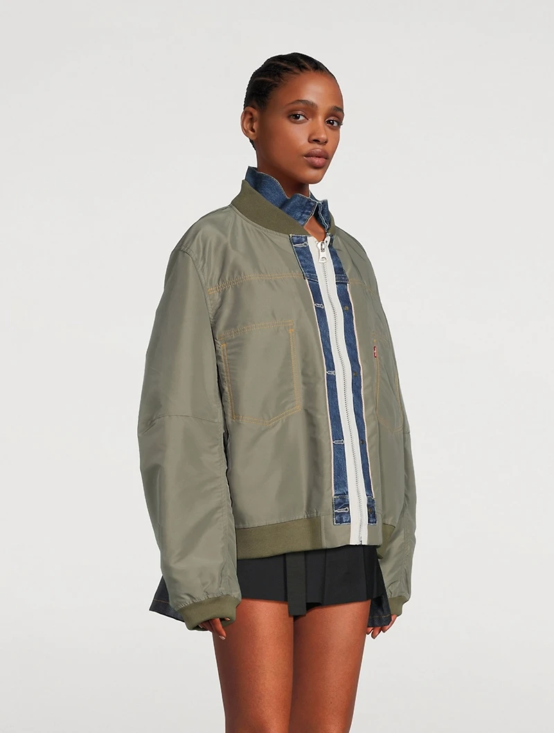 sacai x Levi's® Reversible Denim And Matelassé Twill Blouson Jacket