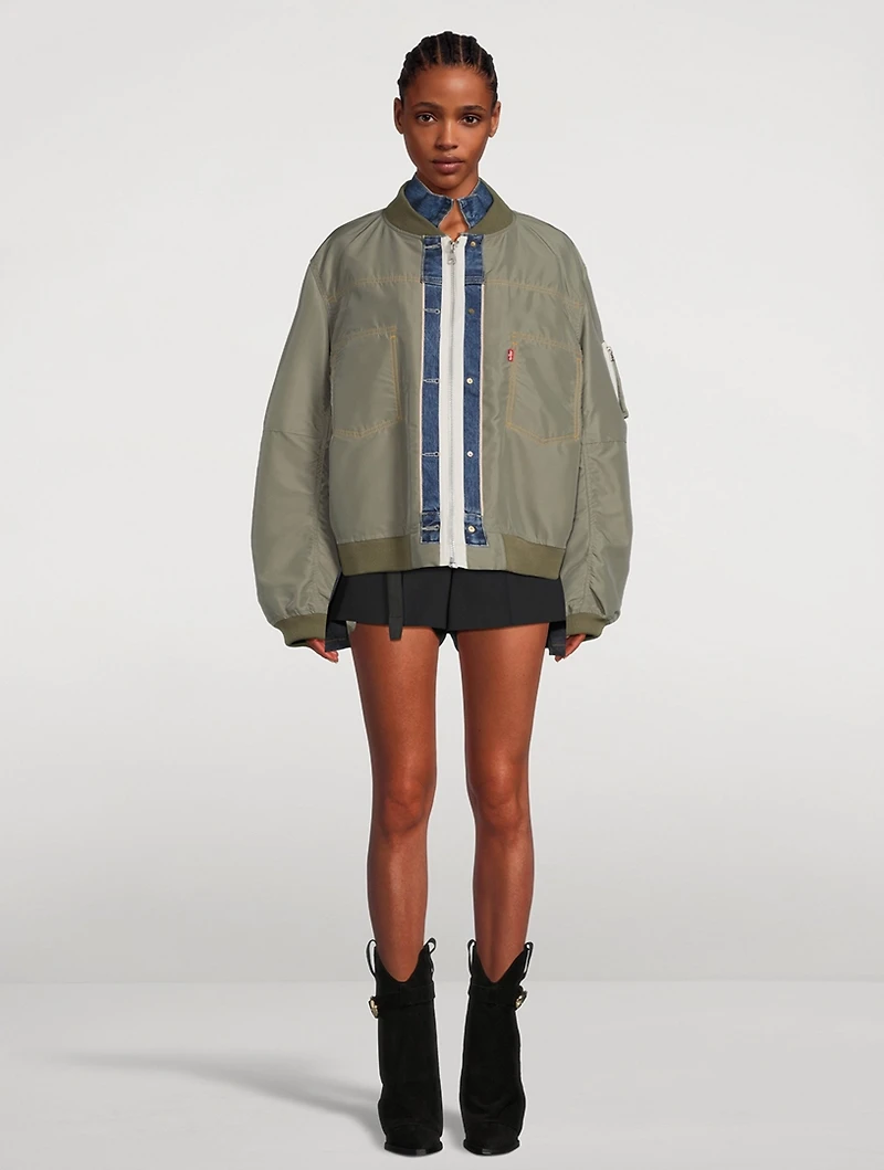 sacai x Levi's® Reversible Denim And Matelassé Twill Blouson Jacket