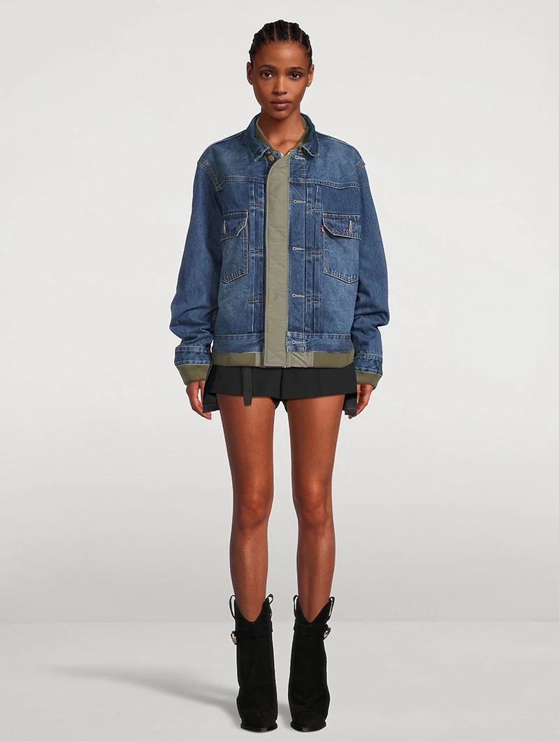sacai x Levi's® Reversible Denim And Matelassé Twill Blouson Jacket