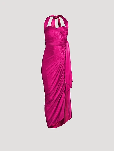 Draped Jersey Halter Dress