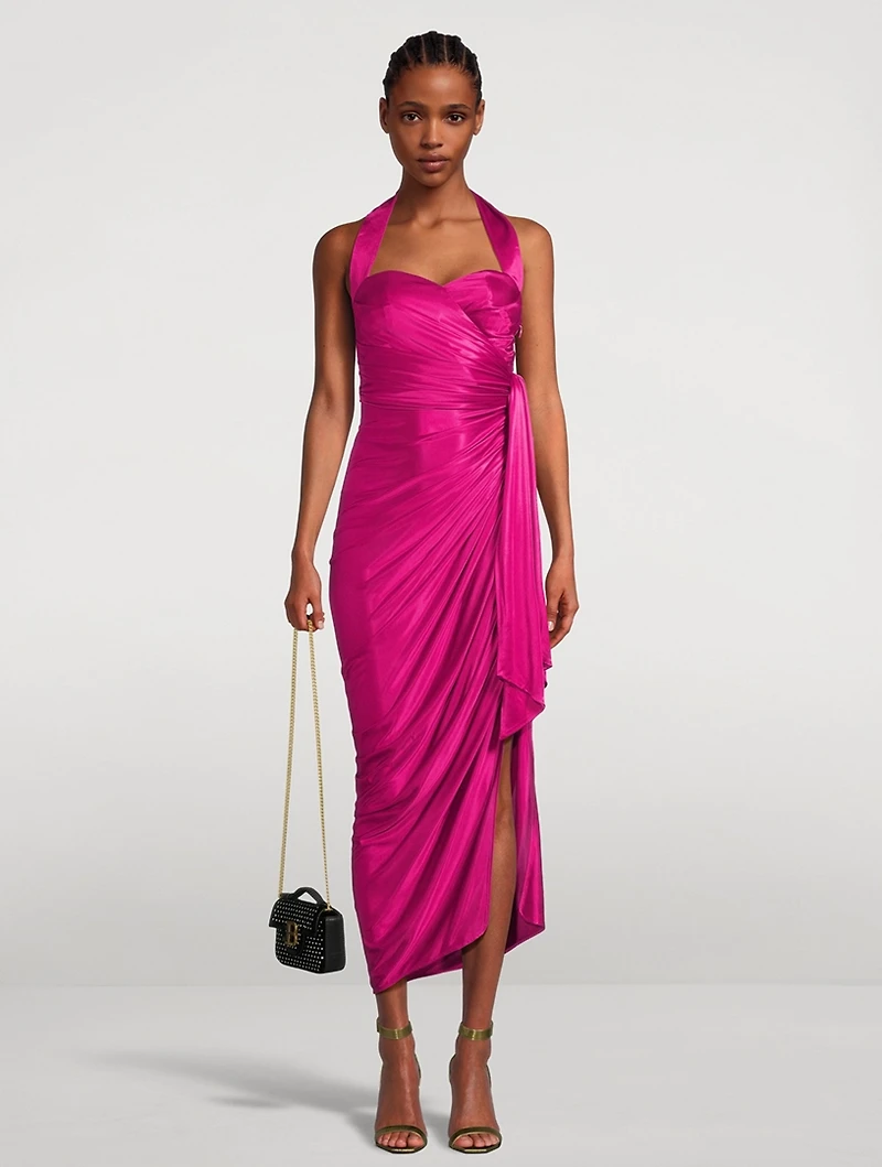 Draped Jersey Halter Dress