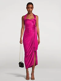 Draped Jersey Halter Dress