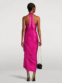 Draped Jersey Halter Dress