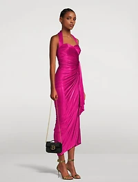 Draped Jersey Halter Dress