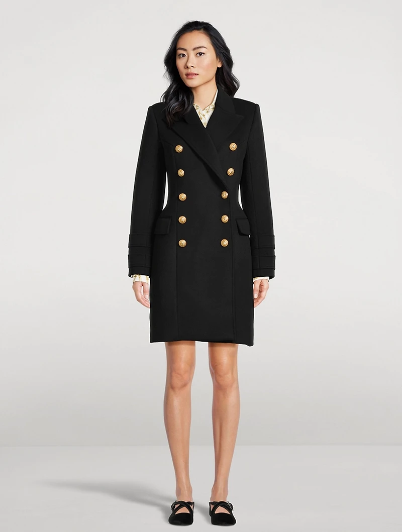 Double-Breasted Wool And Cashmere Coat
