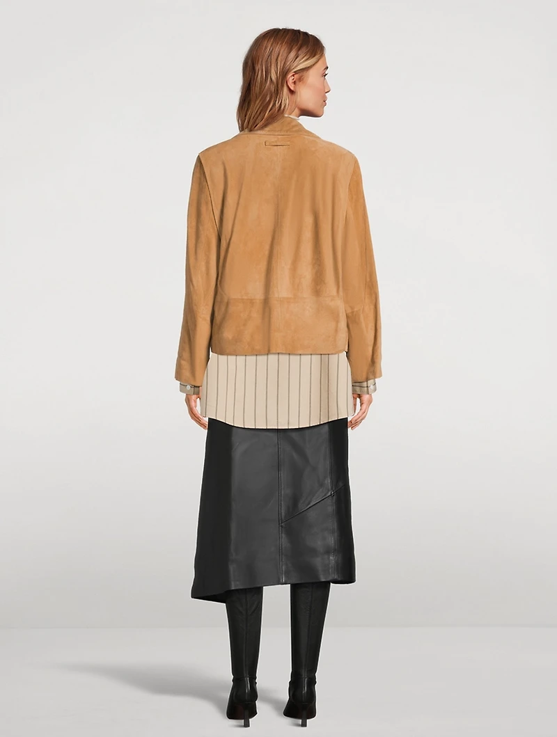 Nola Suede Double-Breasted Jacket