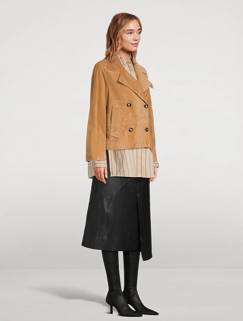 Nola Suede Double-Breasted Jacket