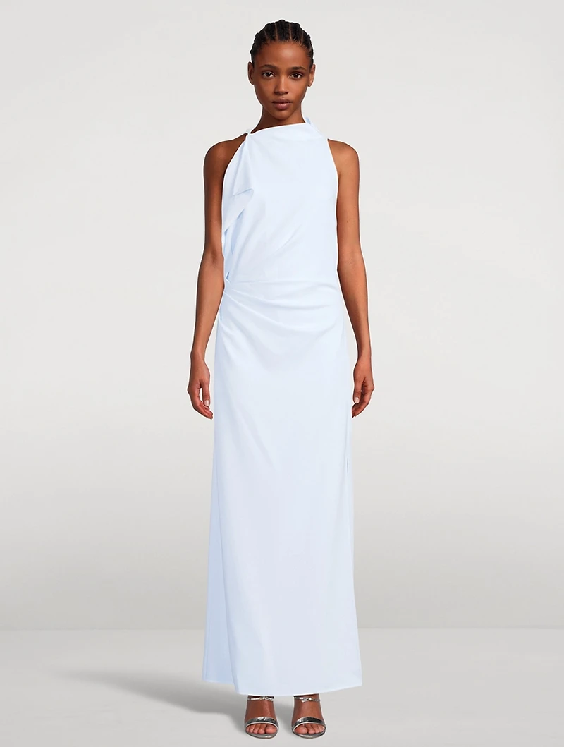 Devyn Asymmetric Crêpe Dress
