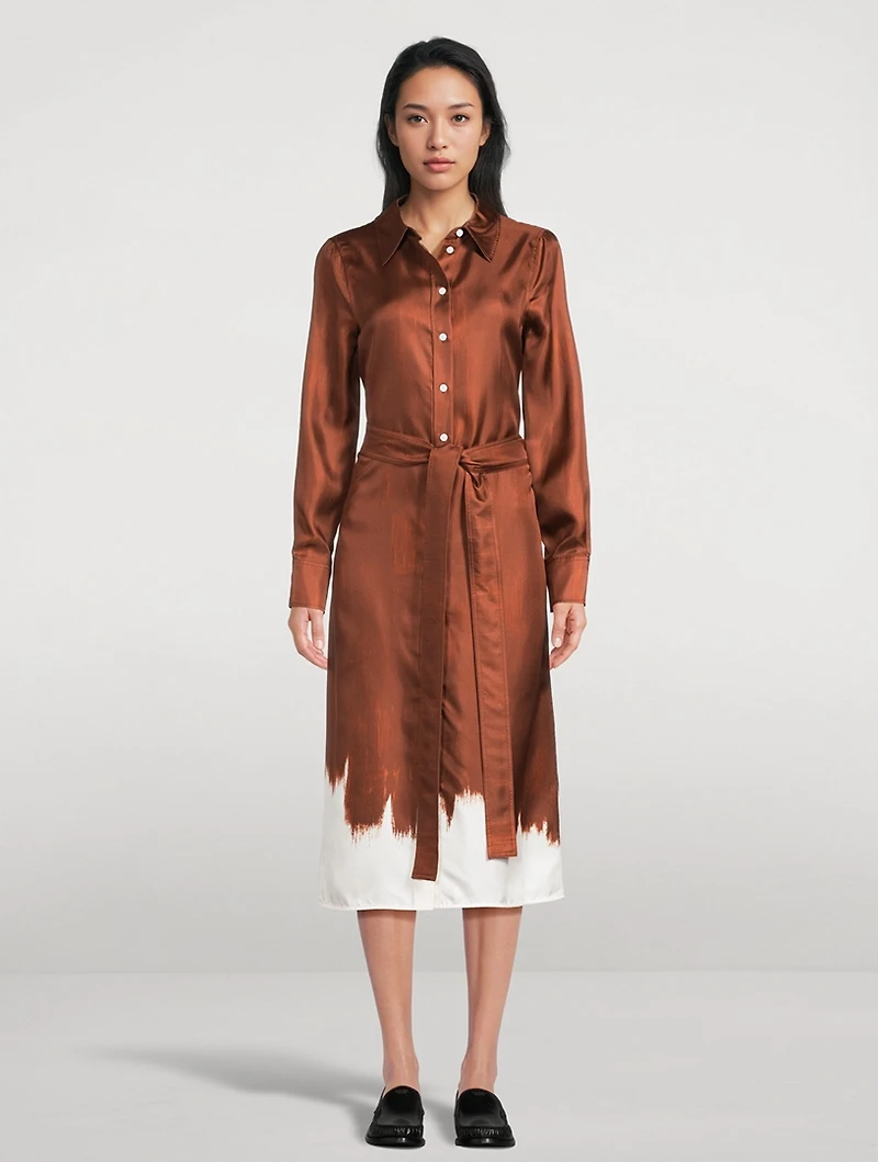 Amaya Printed Silk Twill Shirt Dress