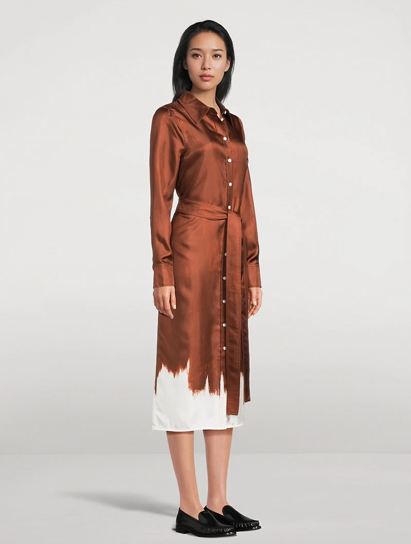 Amaya Printed Silk Twill Shirt Dress