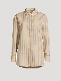 Addy Cotton Silk Poplin Shirt Stripe Print