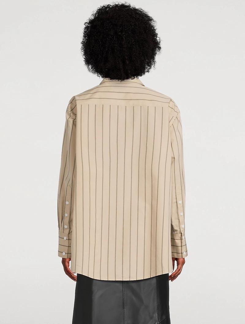 Addy Cotton Silk Poplin Shirt Stripe Print