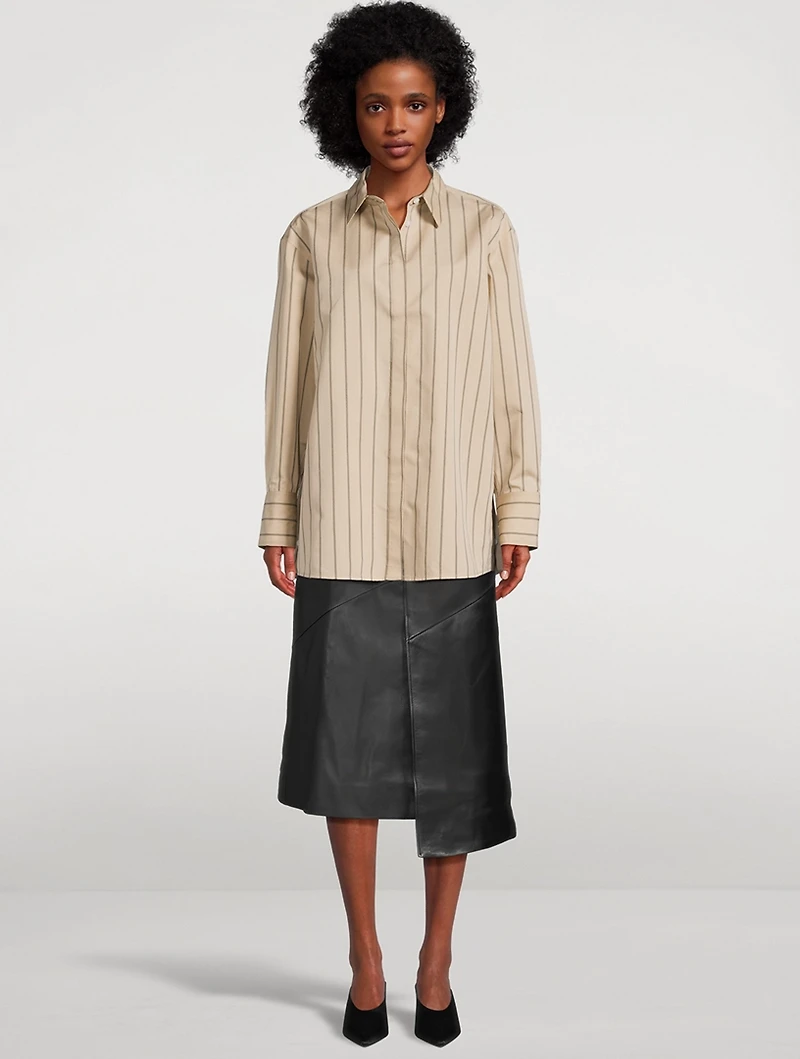 Addy Cotton Silk Poplin Shirt Stripe Print