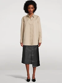 Addy Cotton Silk Poplin Shirt Stripe Print