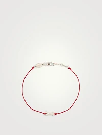 Os 18K White Gold String Bracelet With Pavé Diamonds