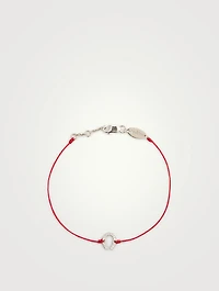 Fer À Cheval 18K White Gold String Bracelet With Pavé Diamonds