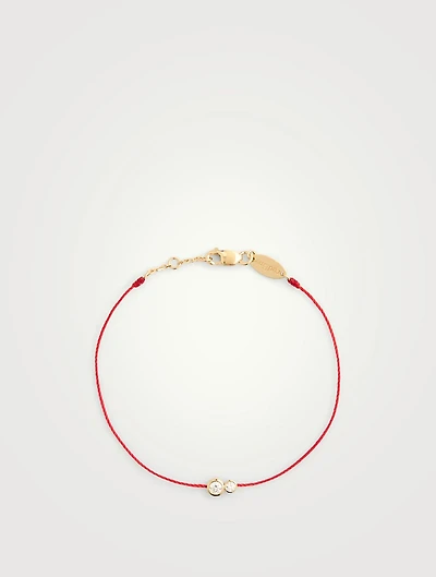 Infinite 18K Gold String-Chain Bracelet With Diamonds