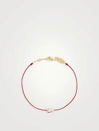 Infinite 18K Gold String-Chain Bracelet With Diamonds