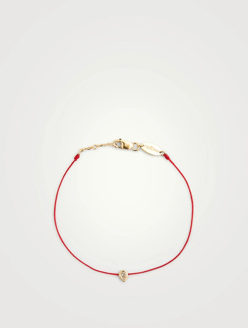 Sky Drop 18K Gold String Bracelet With Diamond