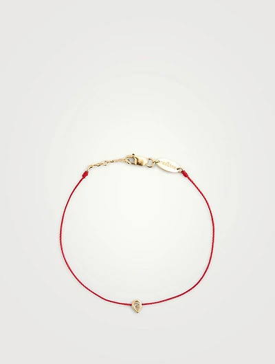 Sky Drop 18K Gold String Bracelet With Diamond