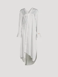 Asymmetric Shirt Dress Stripe Print