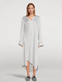 Asymmetric Shirt Dress Stripe Print