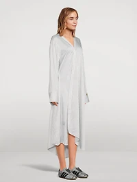 Asymmetric Shirt Dress Stripe Print