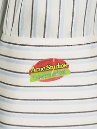 Asymmetric Shirt Dress Stripe Print