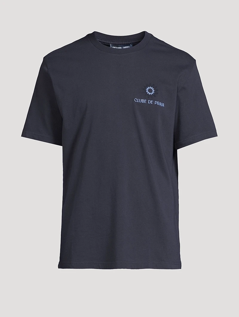 Rosa Clube de Praia Embroidered T-Shirt