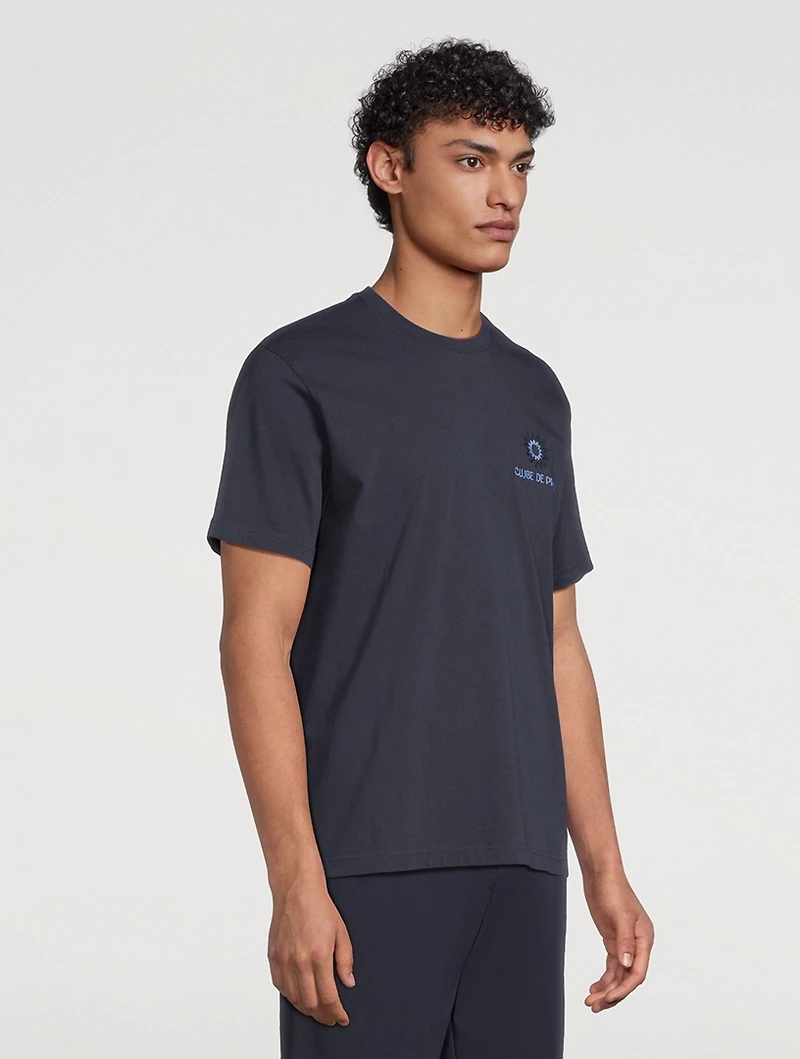 Rosa Clube de Praia Embroidered T-Shirt