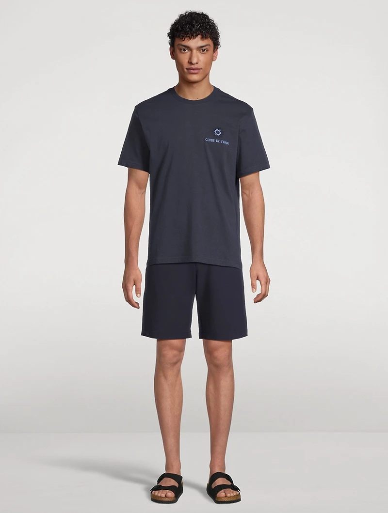 Rosa Clube de Praia Embroidered T-Shirt