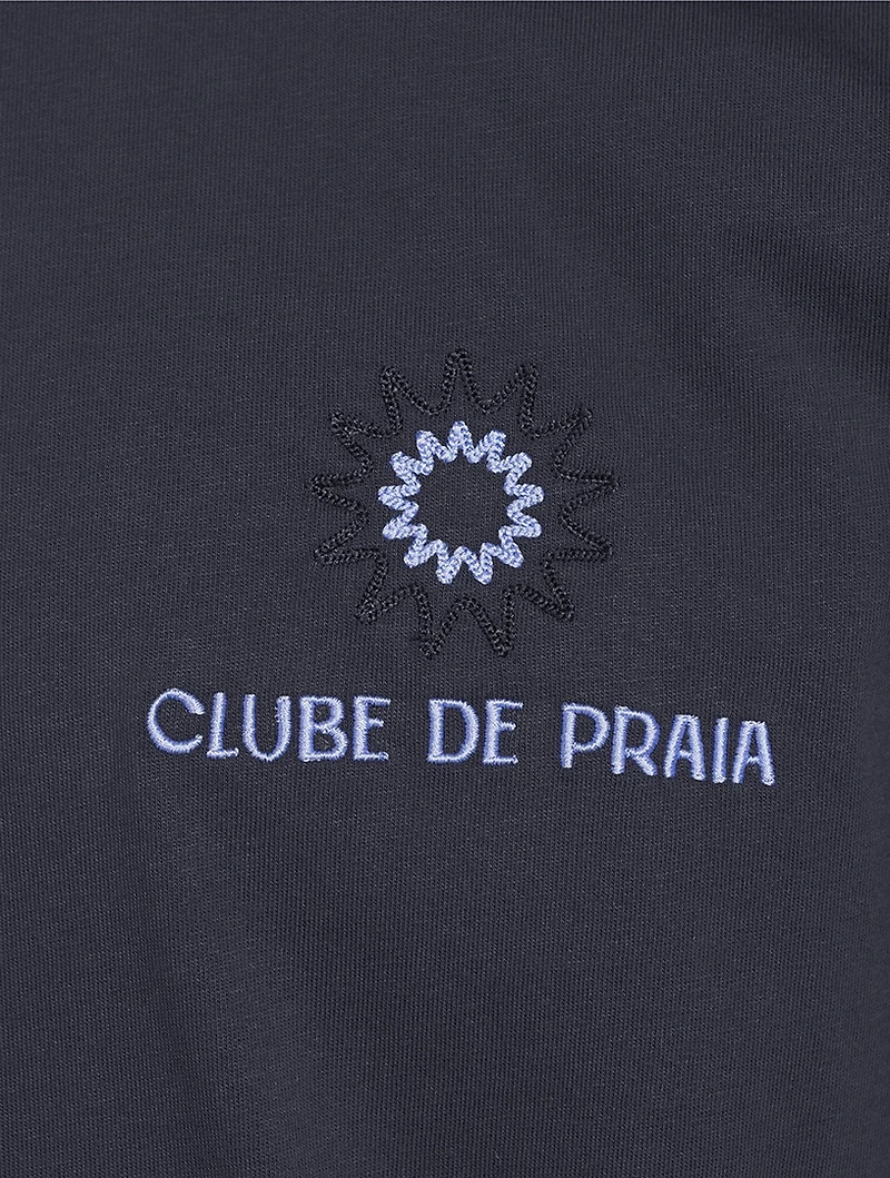 Rosa Clube de Praia Embroidered T-Shirt