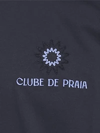 Rosa Clube de Praia Embroidered T-Shirt