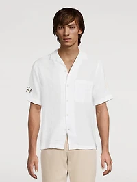 Alves Linen Embroidered Camp Shirt
